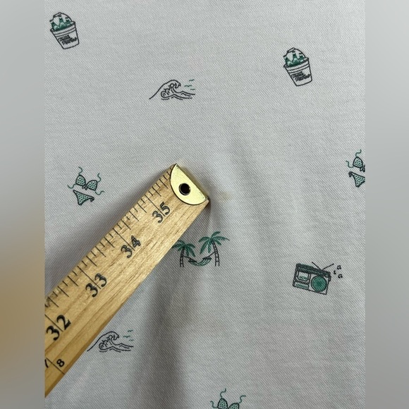 Travis Mathew Size Large All Over Pattern Bikini Summer Pattern AOP Polo Shirt - Picture 6 of 11